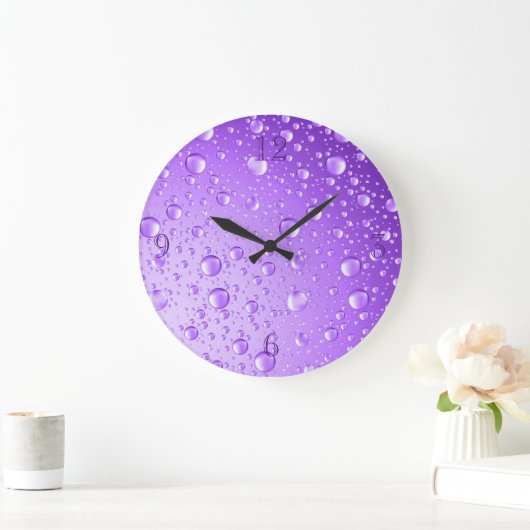 Metallische Lila Regenfälle Große Wanduhr (Zuhause)