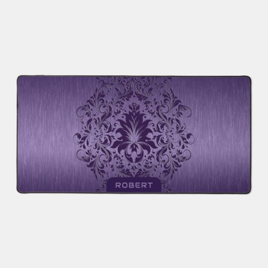 Metallische lila Textur Tiefe Lila Spitze Schreibtischunterlage (Vorderseite)