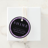 Metallische Lila und schwarze Liebesmarken Geschenkanhänger (Beispiel)