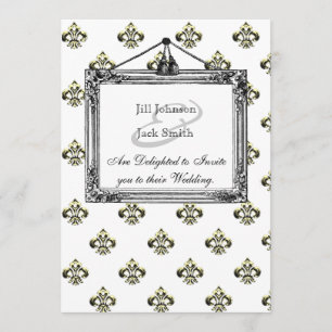 Metallische Lilie (Gold) Hochzeit Einladung