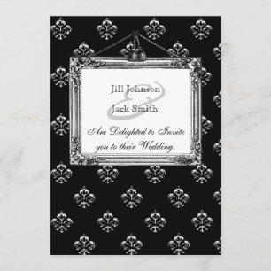 Metallische Lilie (Silber) Hochzeit Einladung