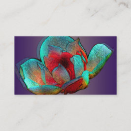 Metallische Magnolien in Blau und Rot Visitenkarte