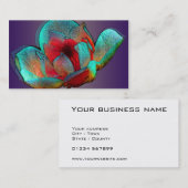 Metallische Magnolien in Blau und Rot Visitenkarte (Vorne/Hinten)