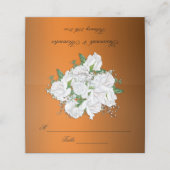Metallische Mandarine und Rose Hochzeit Platzkarte (Außenseite Aufgefaltet)
