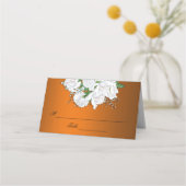 Metallische Mandarine und Rose Hochzeit Platzkarte (Vorderseite)