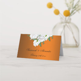 Metallische Mandarine und Rose Hochzeit Platzkarte