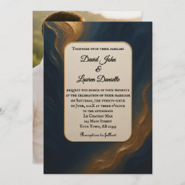 Metallische Maus Foto Hochzeitseinladung Einladung