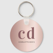 Metallische Metallic-Metallic-Initialen aus Rose Schlüsselanhänger (Vorderseite)