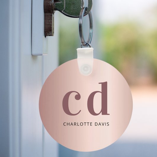 Metallische Metallic-Metallic-Initialen aus Rose Schlüsselanhänger