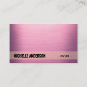 Metallische Minimalistische Visitenkarte in Rosa (Vorderseite)