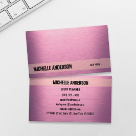 Metallische Minimalistische Visitenkarte in Rosa