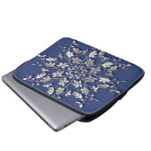 Metallische mit BlumenMandala auf Laptopschutzhülle (Vorne Knopf)