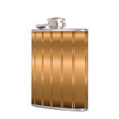 Metallische moderne Kupfertöne Streifen Muster Flachmann (Links)