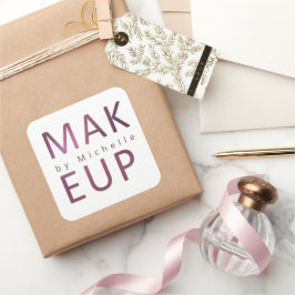 Metallische moderne Typografie Makeup Artist Monog Quadratischer Aufkleber
