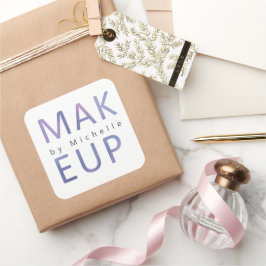 Metallische moderne Typografie Makeup Artist Monog Quadratischer Aufkleber