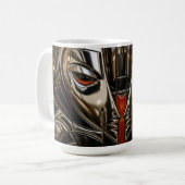 Metallische Muse Bronze und Rot Kaffeetasse (Vorderseite Links)