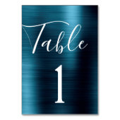 Metallische Navy-Hochzeitmetall-Tischnummer Tischnummer (Vorderseite)