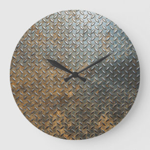 Metallische Oberfläche, reflektierende Textur Hint Große Wanduhr