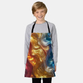 Metallische Ölteppich Abstrakte Schürze (Getragen)