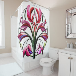 Metallische Orchidee: Eine rosa und gelbe Extravag Duschvorhang