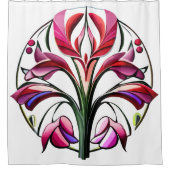 Metallische Orchidee: Eine rosa und gelbe Extravag Duschvorhang (Vorderseite)