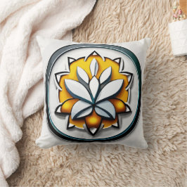 Metallische Orchidee: Eine rosa und gelbe Extravag Kissen