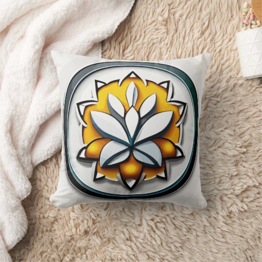 Metallische Orchidee: Eine rosa und gelbe Extravag Kissen (Decke)