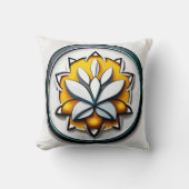 Metallische Orchidee: Eine rosa und gelbe Extravag Kissen (Vorderseite)