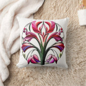 Metallische Orchidee: Eine rosa und gelbe Extravag Kissen (Decke)