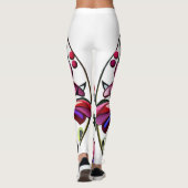 Metallische Orchidee: Eine rosa und gelbe Extravag Leggings (Rückseite)