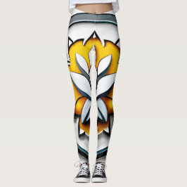 Metallische Orchidee: Eine rosa und gelbe Extravag Leggings