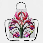 Metallische Orchidee: Eine rosa und gelbe Extravag Schürze (Vorderseite)