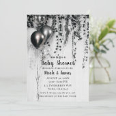 Metallische Party Balloons Rustikale Ivy Babydusch Einladung (Stehend Vorderseite)