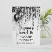 Metallische Party Balloons Rustikale Ivy White Swe Einladung (Stehend Vorderseite)