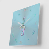 Metallische Pastel Music Clef Uhr (Winkel)