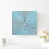 Metallische Pastel Music Clef Uhr (Zuhause)