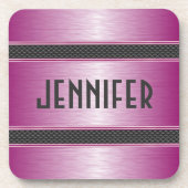 Metallische Pastellfarben rosa Design lackierte Al Untersetzer (Vorderseite)