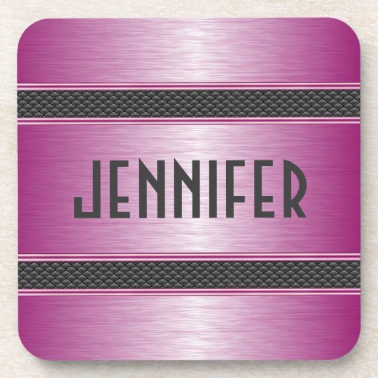 Metallische Pastellfarben rosa Design lackierte Al Untersetzer (Vorderseite)