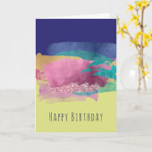 Metallische Pinselstriche Schlaganfälle Abstrakt G Karte (Gelbe Blume)