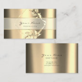 Metallische Poligonale Streifen Gold Sepia Foxier Visitenkarte (Vorne/Hinten)