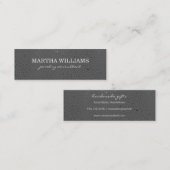 Metallische Punktmuster Grau Mini Visitenkarte (Vorne/Hinten)