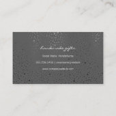 Metallische Punktmuster Grau Visitenkarte (Rückseite)