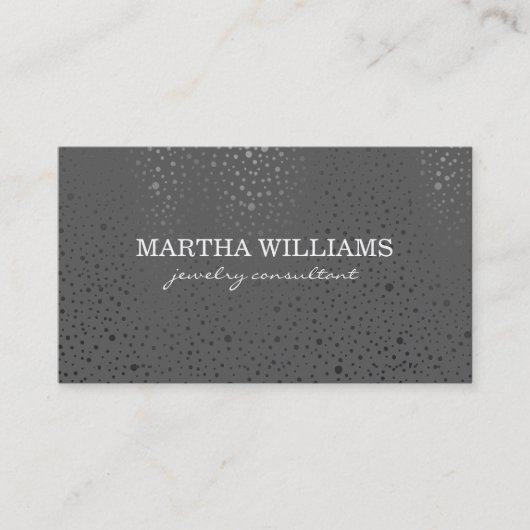 Metallische Punktmuster Grau Visitenkarte (Vorderseite)