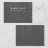 Metallische Punktmuster Grau Visitenkarte (Vorne/Hinten)