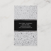 Metallische Punktmuster weiß Visitenkarte (Rückseite)