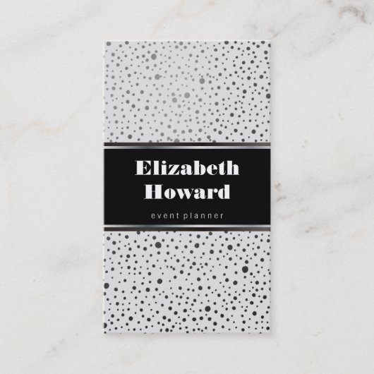 Metallische Punktmuster weiß Visitenkarte (Vorderseite)