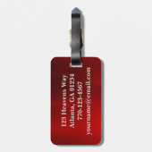 Metallische Red Racing Flag für Männer-Monogramm Gepäckanhänger (Rückseite vertikal)