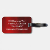 Metallische Red Racing Flag für Männer-Monogramm Gepäckanhänger (Rückseite horizontal)