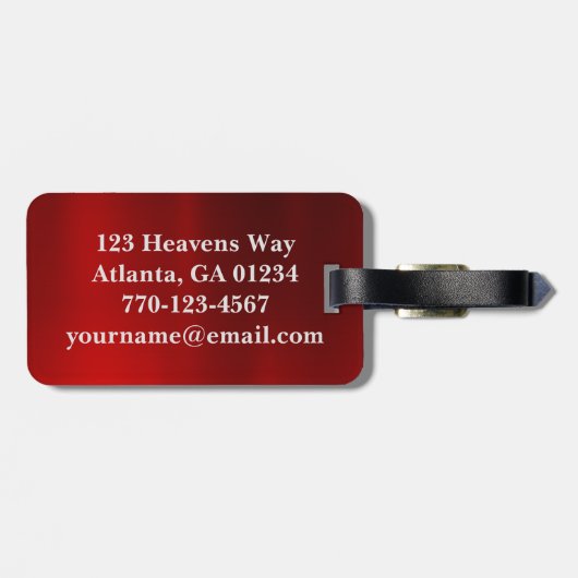 Metallische Red Racing Flag für Männer-Monogramm Gepäckanhänger (Rückseite horizontal)