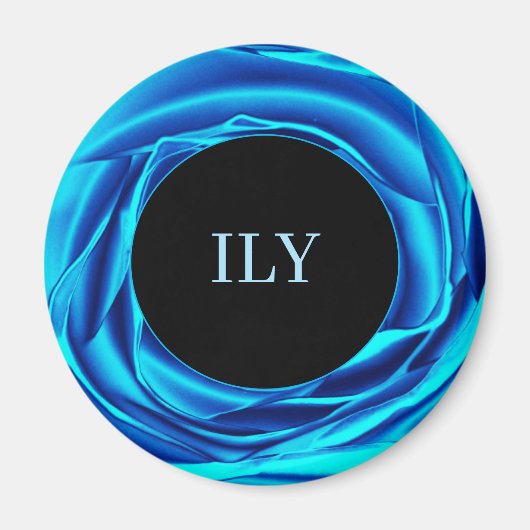 Metallische Rose Blue Magnet (Vorne)